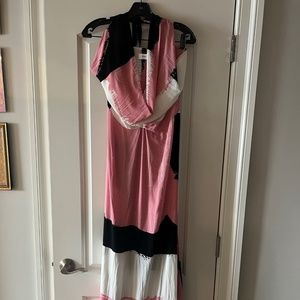 SWF Cowl Neck Maxi pink,white, and black